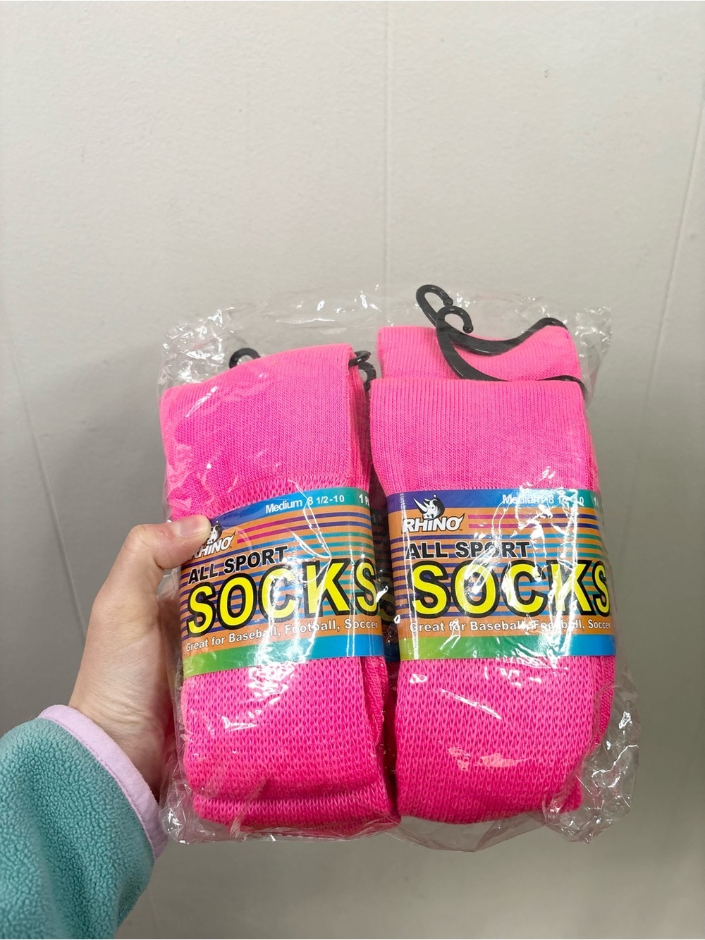 Champion Rhino Pink all sports socks soccer softball baseball sz M (8.5-10) 6pk